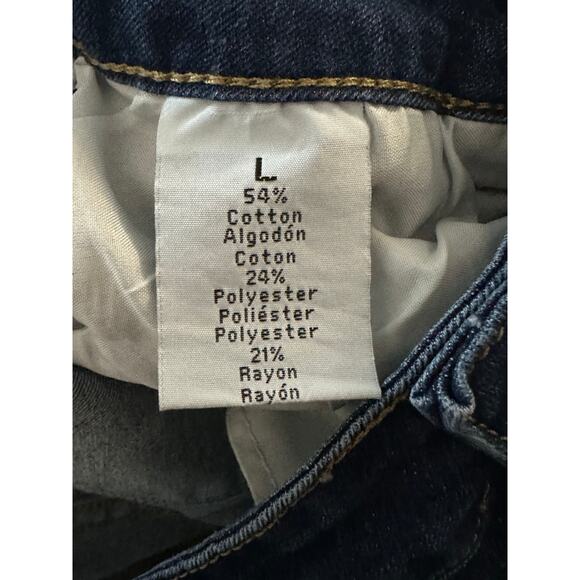 VINIZBENA Italy Faux Pearl Beaded Butterfly Embellished Denim Jean Shorts - Sz L - Picture 6 of 6